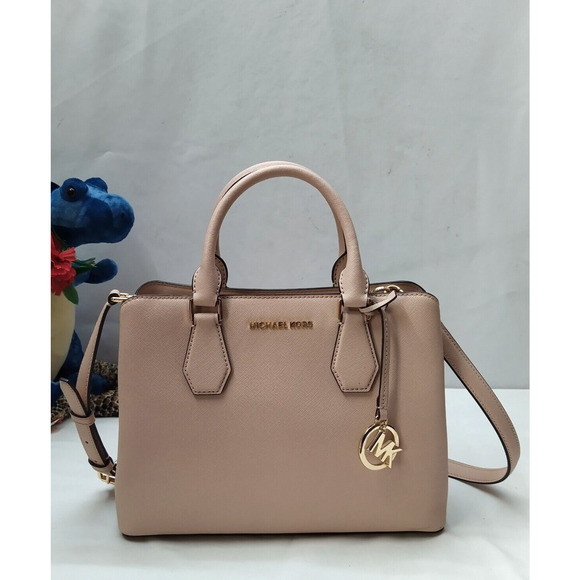 Michael Kors Camille Soft Pink Leather Double Handles Satchel Bag - Picture 1 of 16